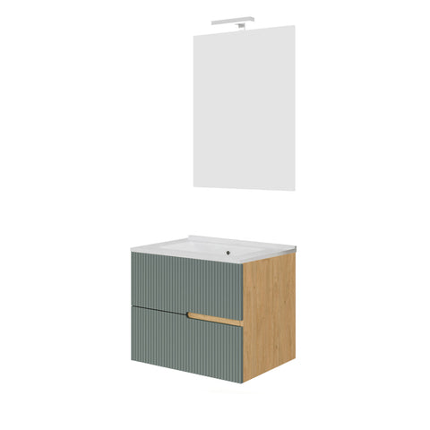 Mobile bagno new eva rovere naturale/salvia cannettato  60 cm
