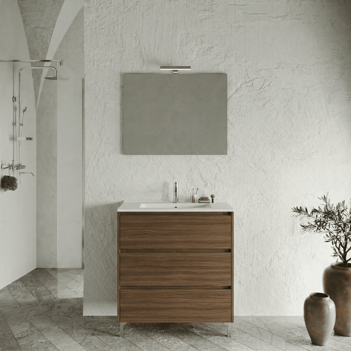 Mobile bagno new tokio rovere moka 80 cm
