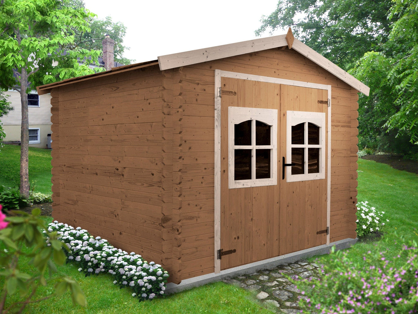 Bricocenter CASETTA IN LEGNO ROSTOV SPESSORE 19MM DIMENSIONI ESTERNE 240X280X217 PAVIMENTO INCLUSO