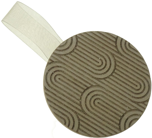 Round dove-grey bow-shaped clip magnet