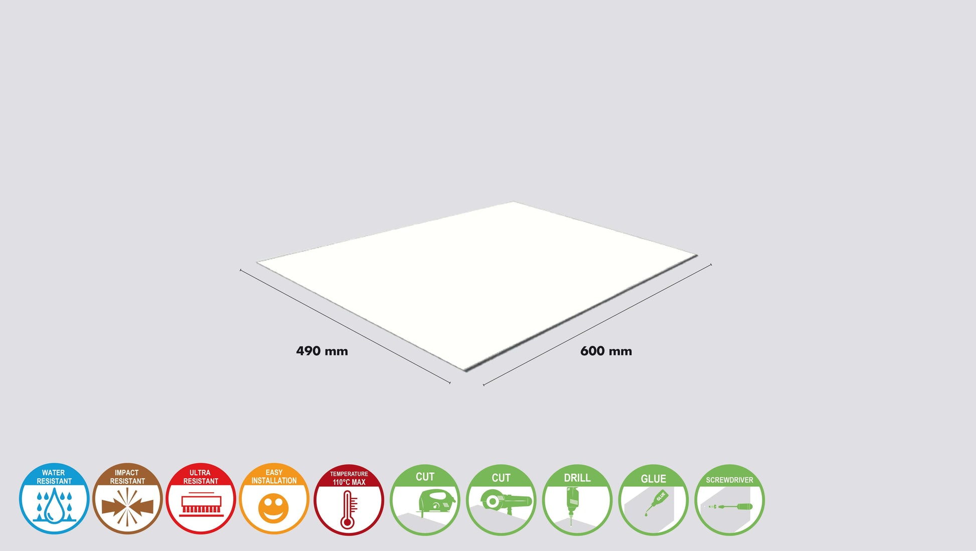 Bricocenter 60X49CM WHITE ALUMINUM SPLASH GUARD PANEL