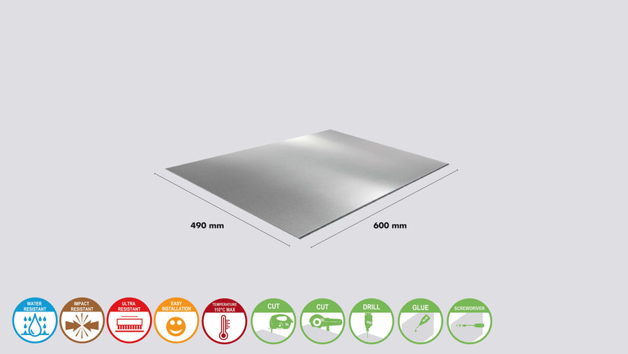 Bricocenter 60X49CM SILVER ALUMINUM SPLASH GUARD PANEL