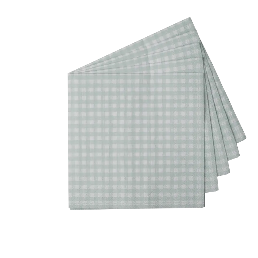 VICHY Set of 20 green napkins