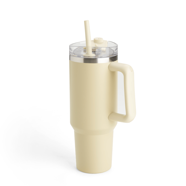 GIANT THERMOS CUP WITH STRAW