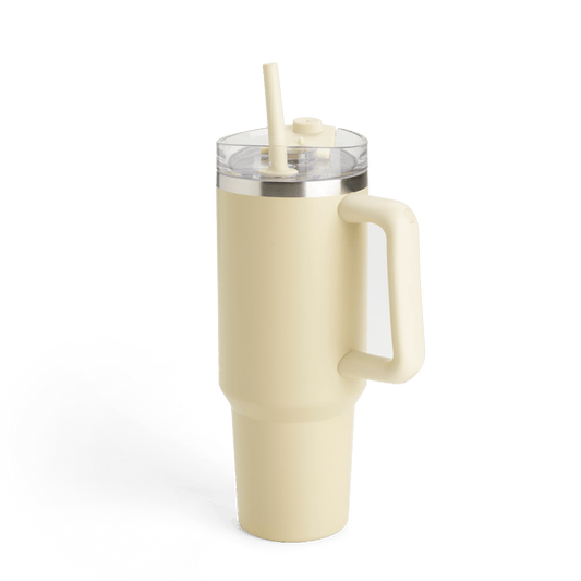 GIANT THERMOS CUP WITH STRAW