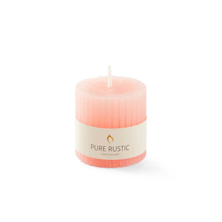 Casa RUSTIC RIB CANDLE SALMON 4,5X4