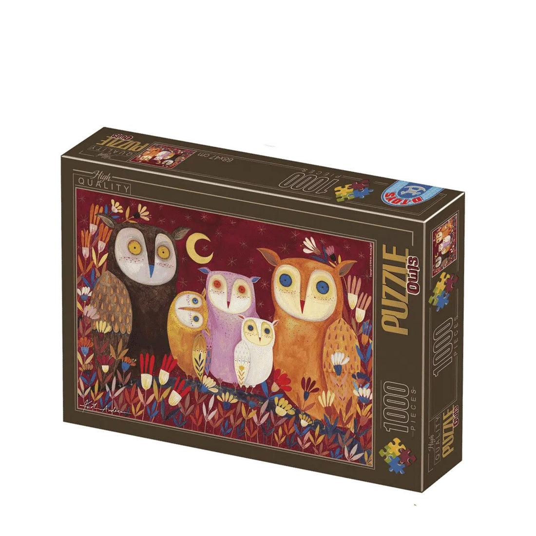 Puzzle 1000 pieces - Kürti Andrea - Family of Owls