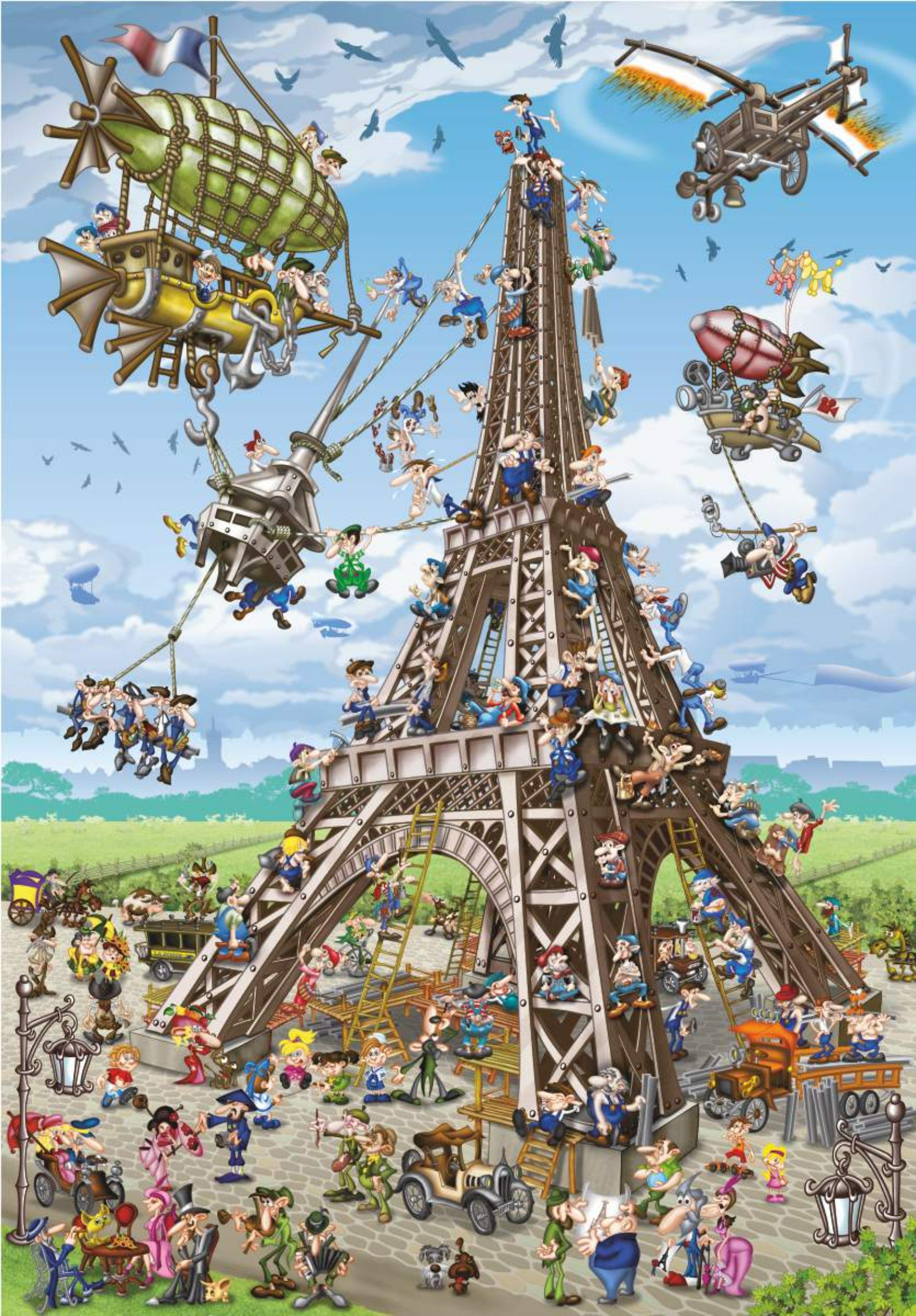 Puzzle 1000 pieces - Cartoon - Eiffel Tower