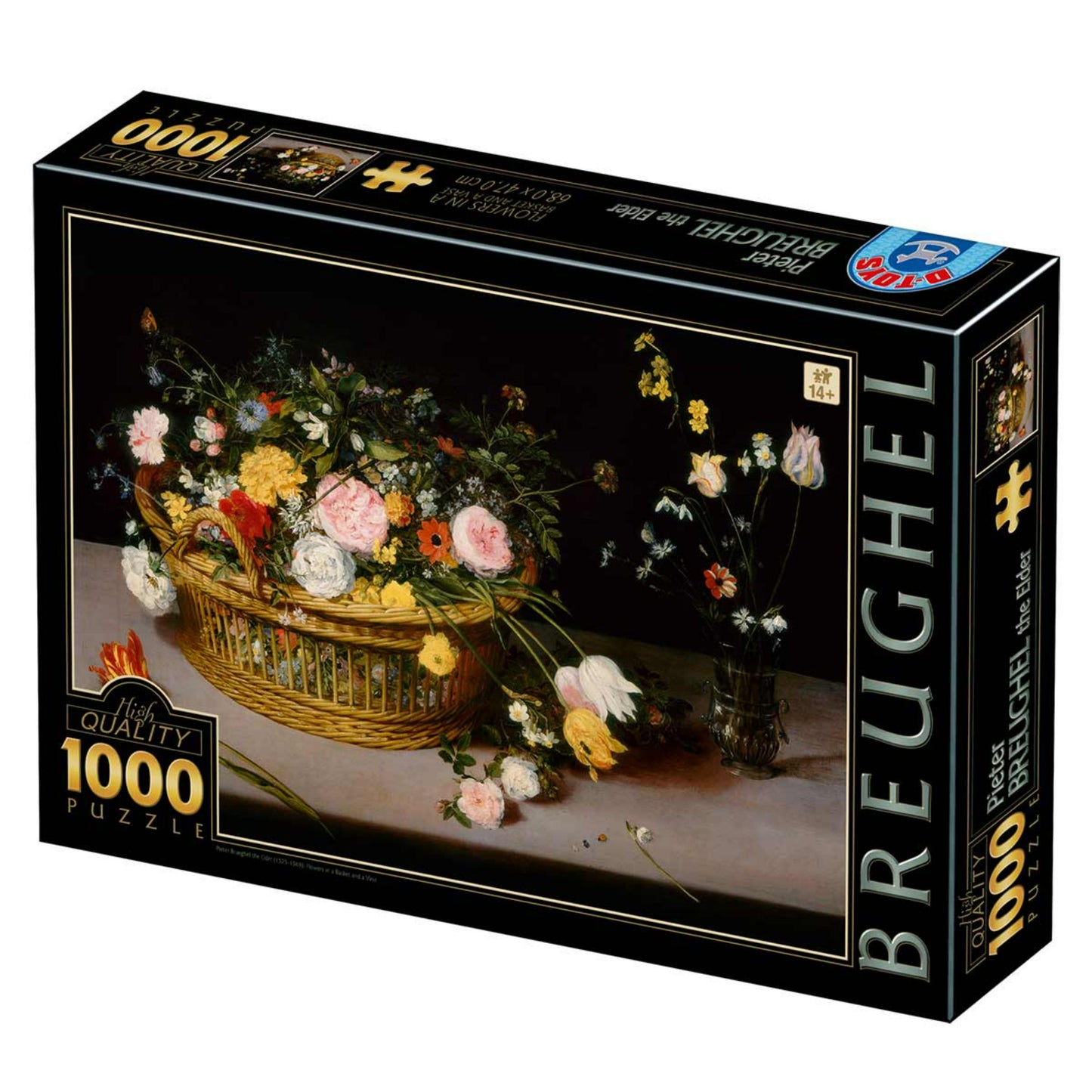 Puzzle 1000 pieces - Brueghel the Elder - Flowers in a Basket and a Vase