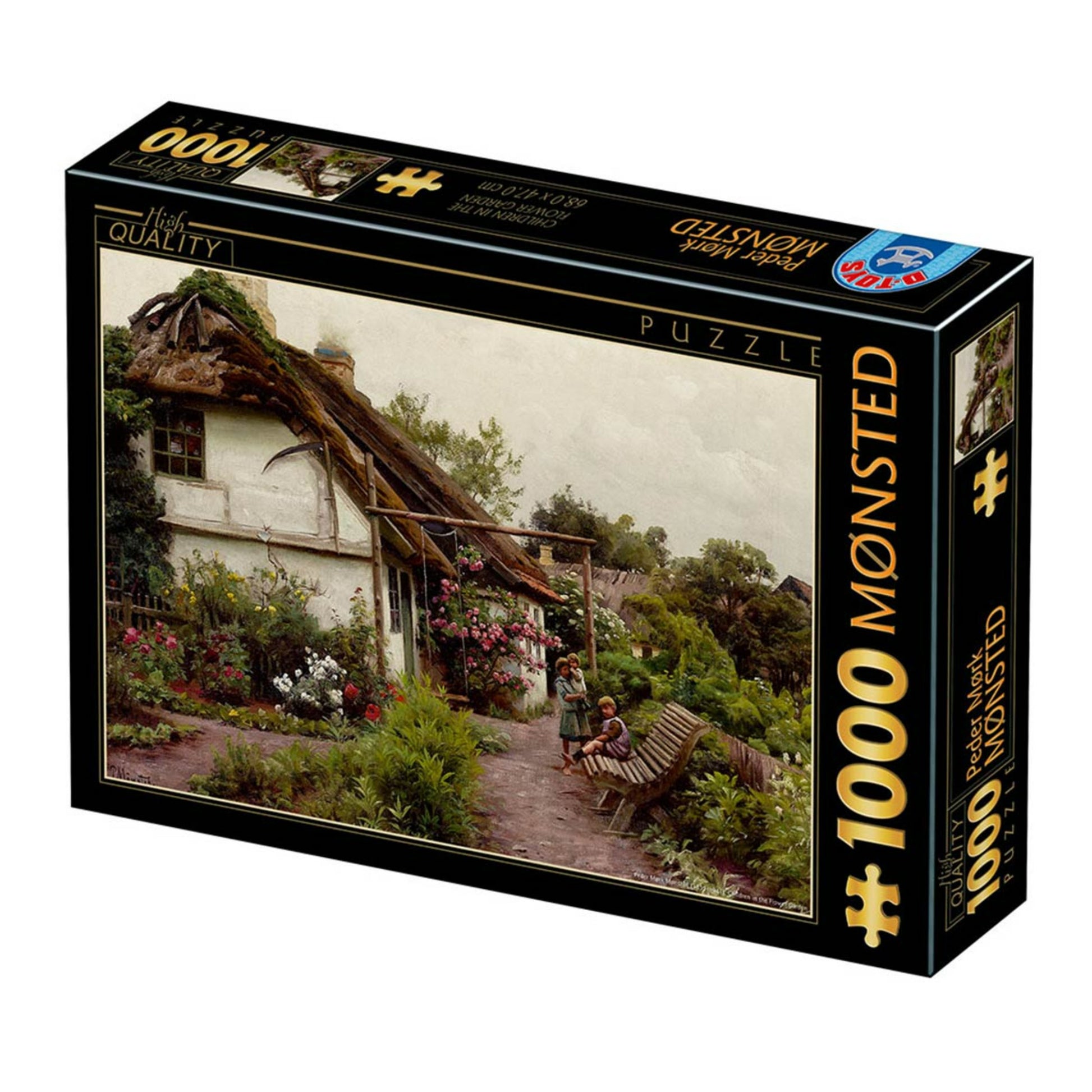 Puzzle 1000 pieces - Peder Mørk Mønsted Puzzle - Children in the Flower Garden