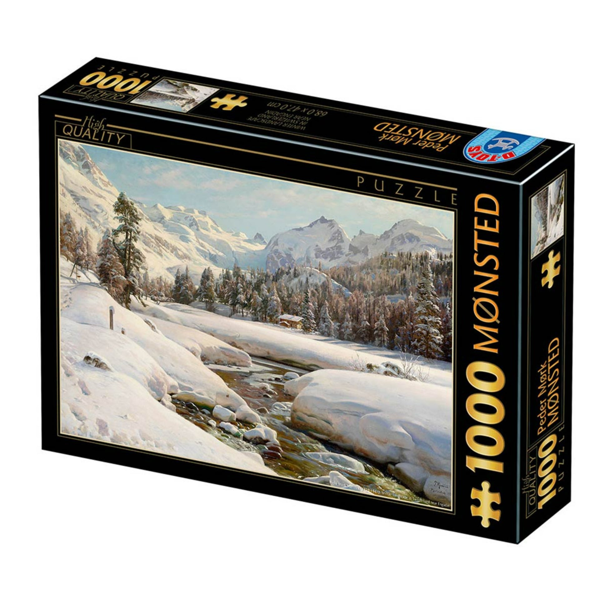 Puzzle 1000 pieces - Peder Mørk Mønsted - Winter Landscape in Switzerland Near Engadin