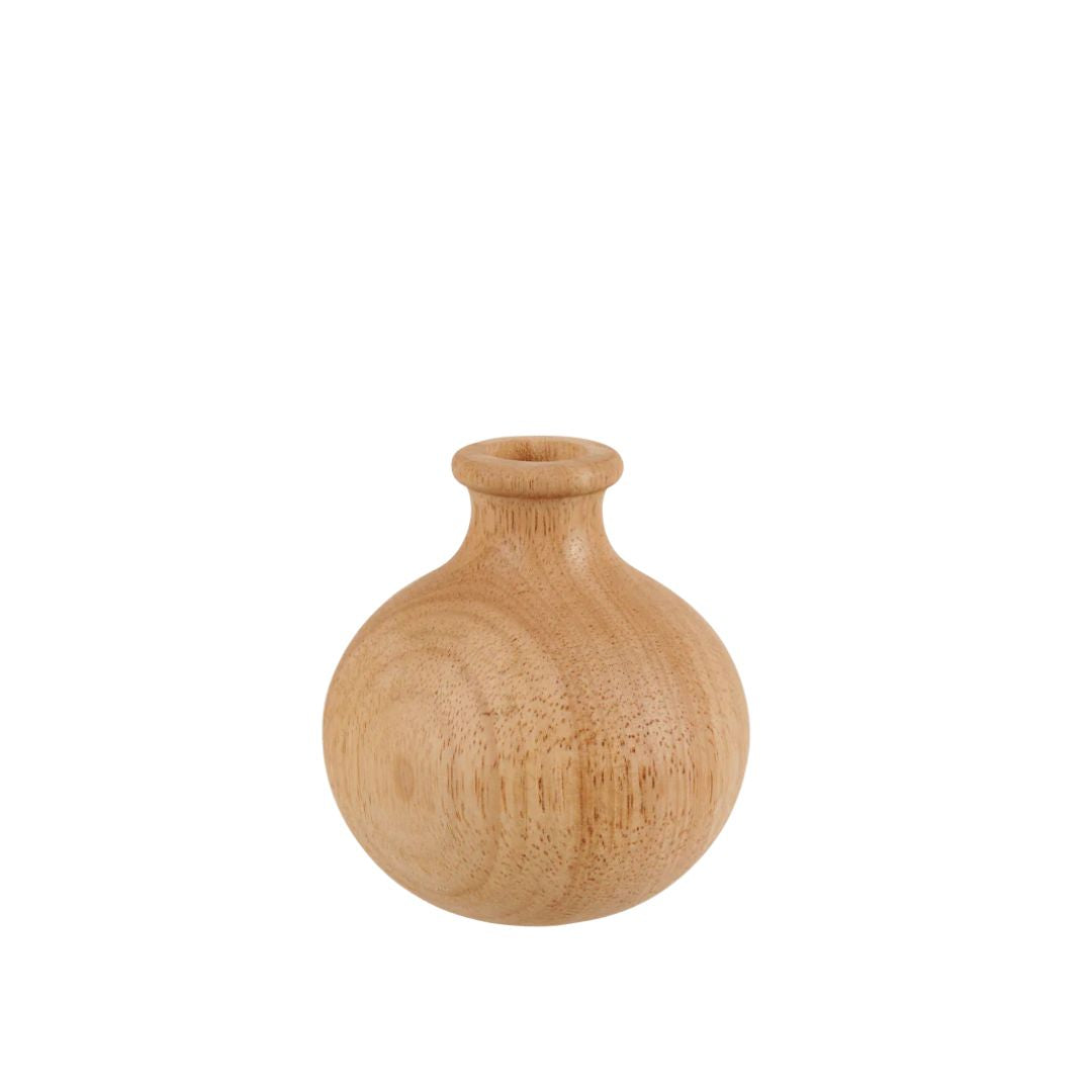 RUBBERWOOD DECO VASE 10 CM