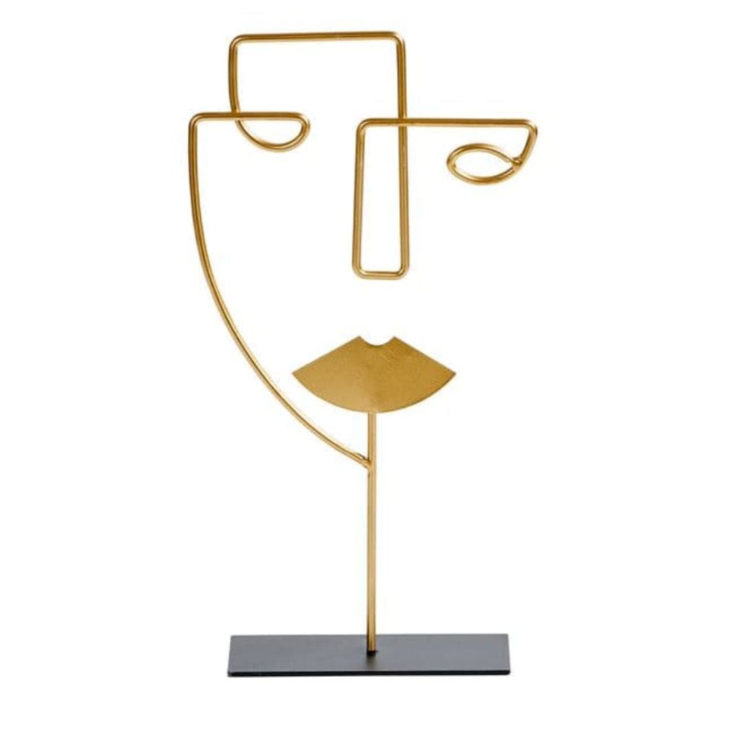 Casa FACE Decoration on golden base H 29 x W 16 x D 6 cm