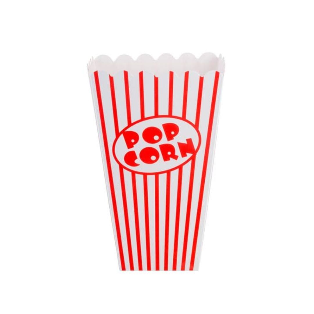 CINEMA Popcorn glass set of 8 white, red, H 16 x W 10 x D 10 cm