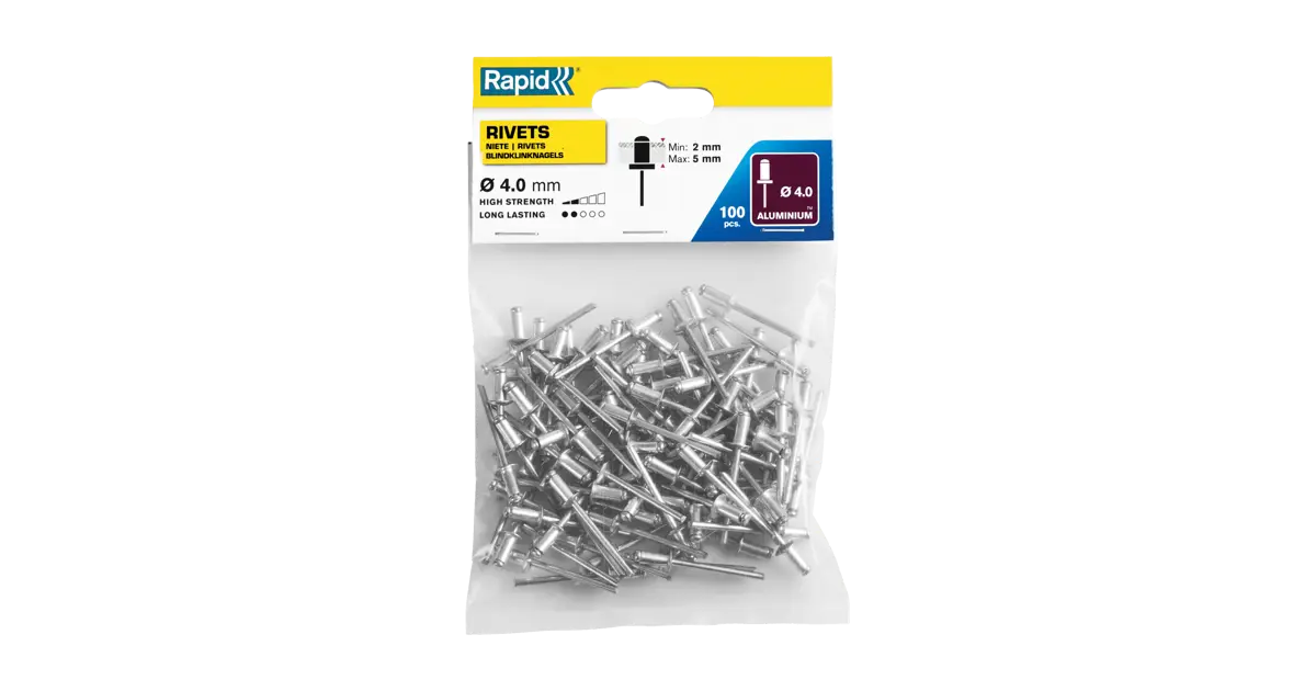 4 X 8MM ALUMINUM RIVETS IN BAG OF 1