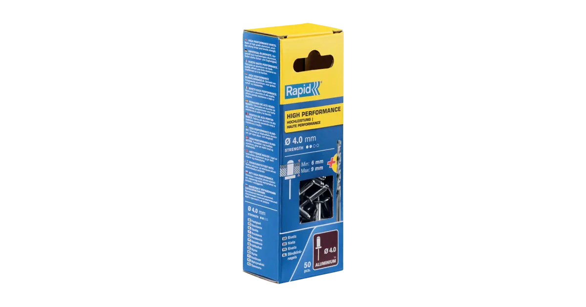 RIVETS 4X12MM ALU + DRILL BIT B