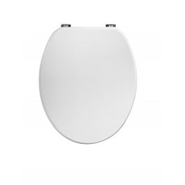WC SEAT MOD UNIVERSAL MDF E1000/T WHITE GLOSS STEEL HINGE