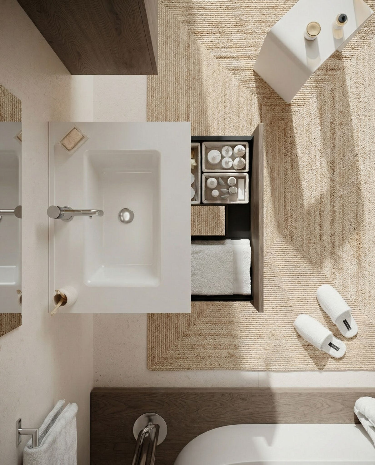 Mobile bagno new simple noce americano 60 cm