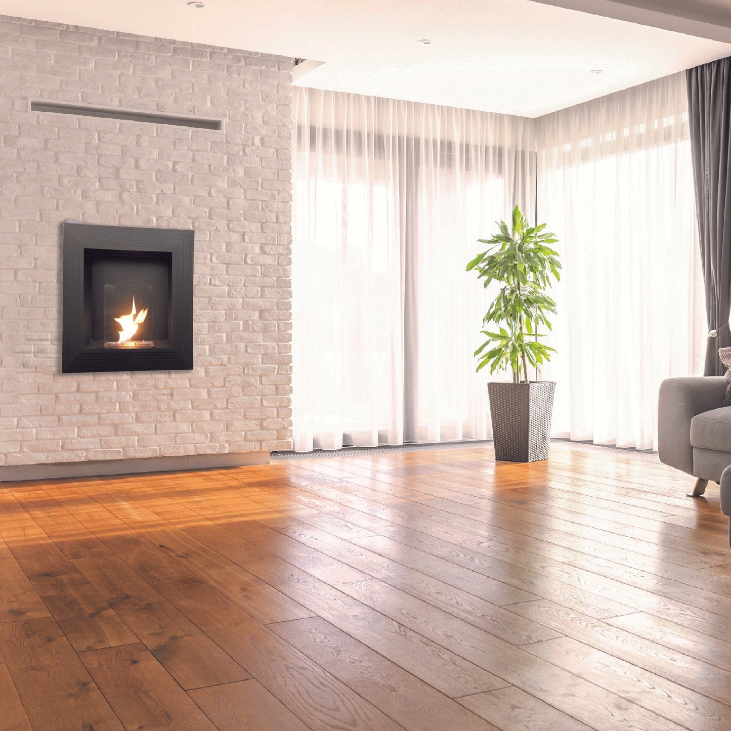 Bricocenter BIOCAMINO PARETE  ELYSIUM NERO KW 2,5