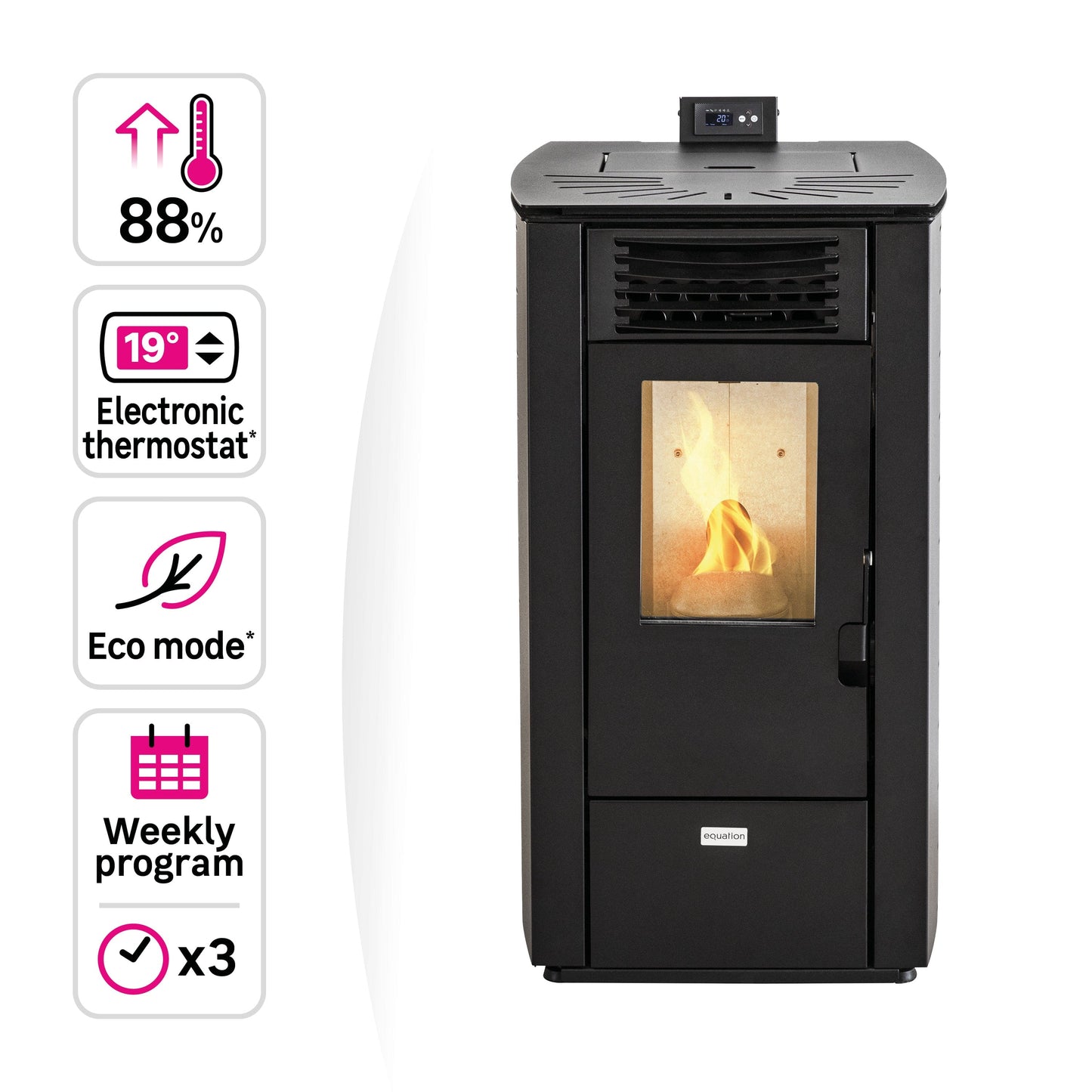 Bricocenter STUFA A PELLET HELLA  EQUATION L1 7 KW COLORE NERA