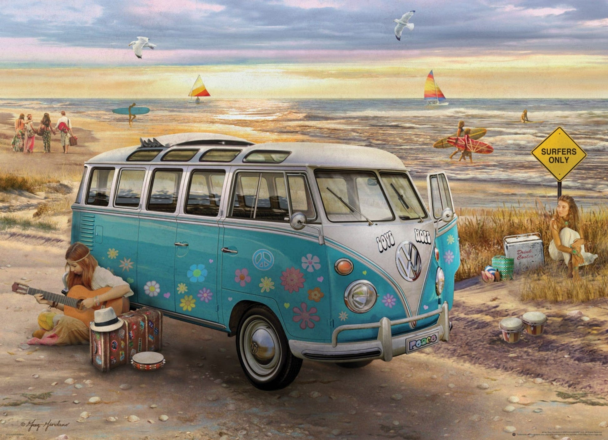 Toys 1000 Piece Jigsaw Puzzle - Giordano, Greg: The Love & Hope VW Bus