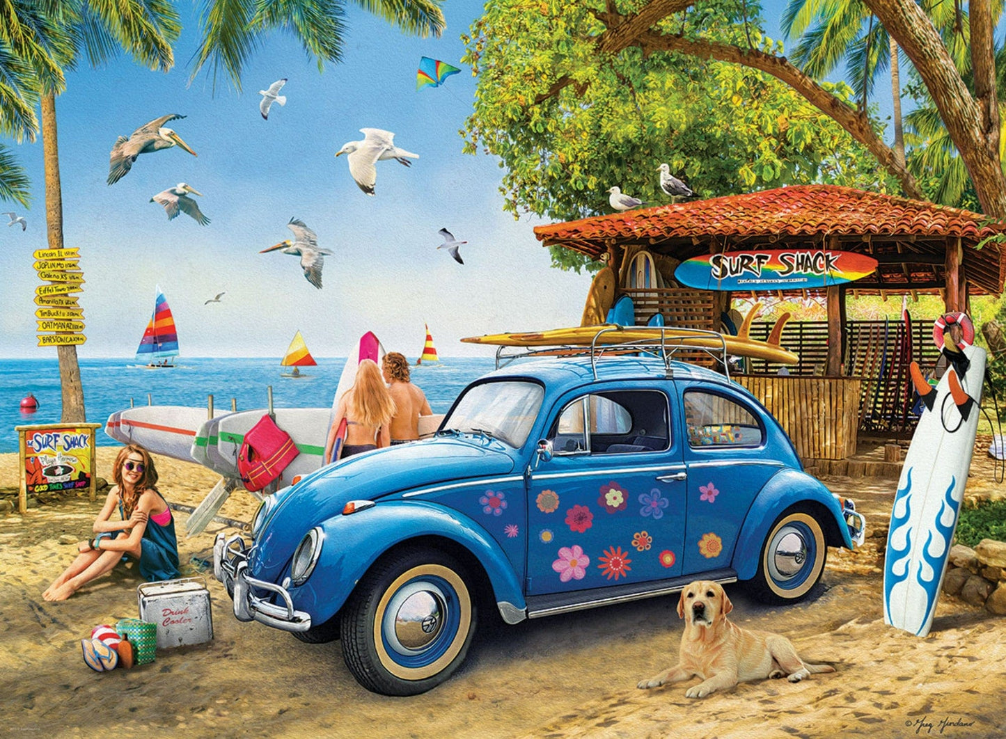 Toys 1000 Piece Puzzle - EG-VW Beetle Surf Shack