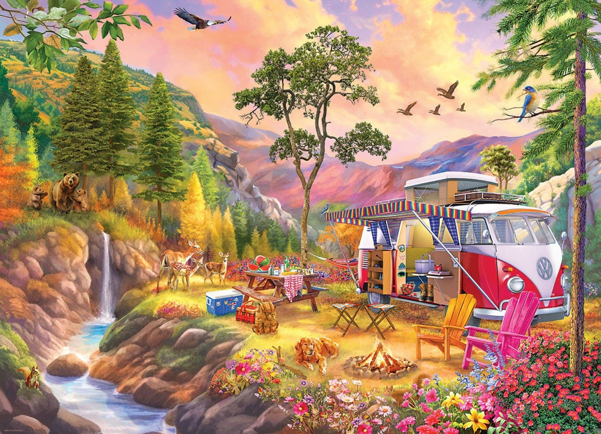 Toys 1000 Piece Puzzle - VW Bus - Camper&#39s Paradise by