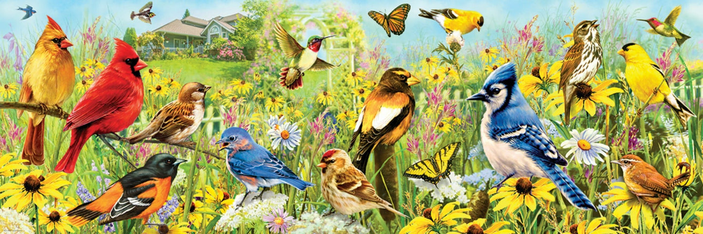 Toys 1000 Piece Panorama Puzzle - Garden Birds Panorama-Giordano