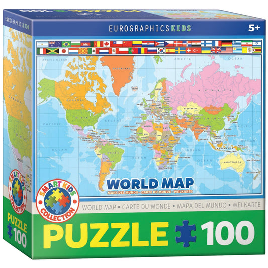 Toys 100 Piece Puzzle - World Map 100-Piece Puzzle