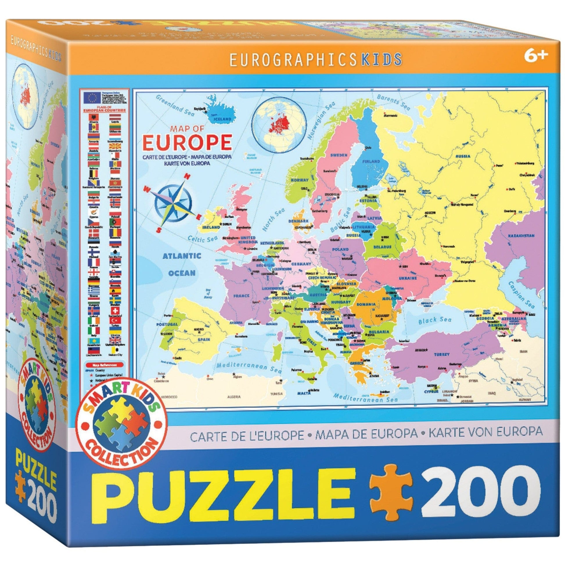 Toys 200 Piece Puzzle - Map of Europe 200-Piece Puzzle