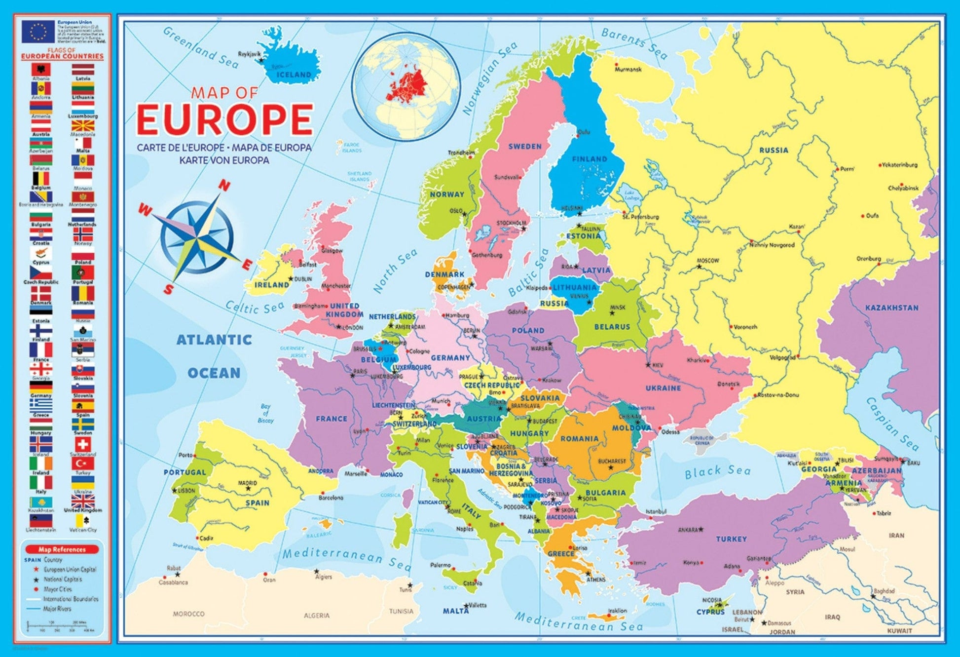 Toys 200 Piece Puzzle - Map of Europe 200-Piece Puzzle