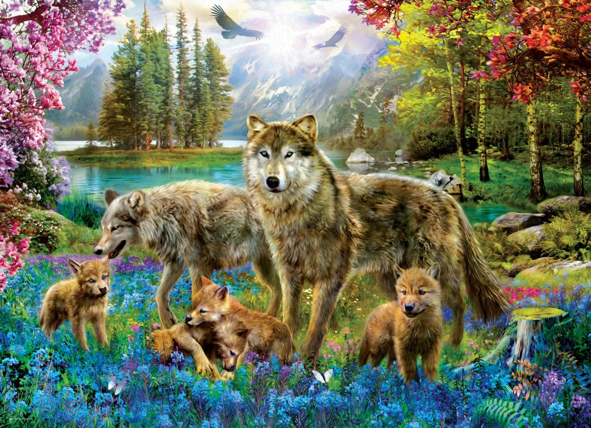 Toys 500 Piece Puzzle - Wolf Lake Fantasy