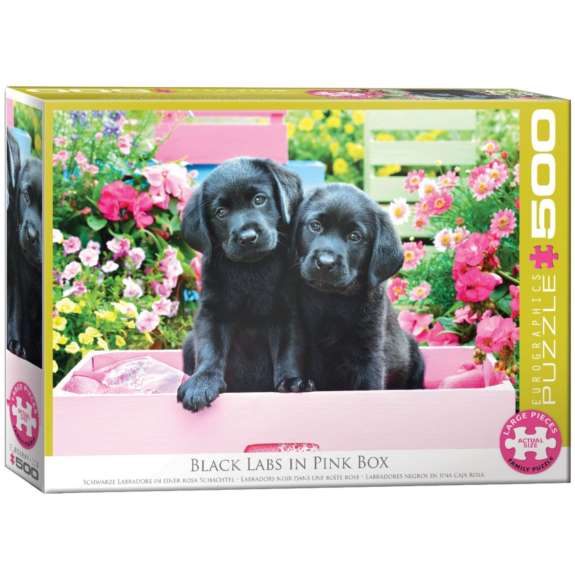 Toys Puzzle da 500 Pezzi - Black Labs in Pink Box