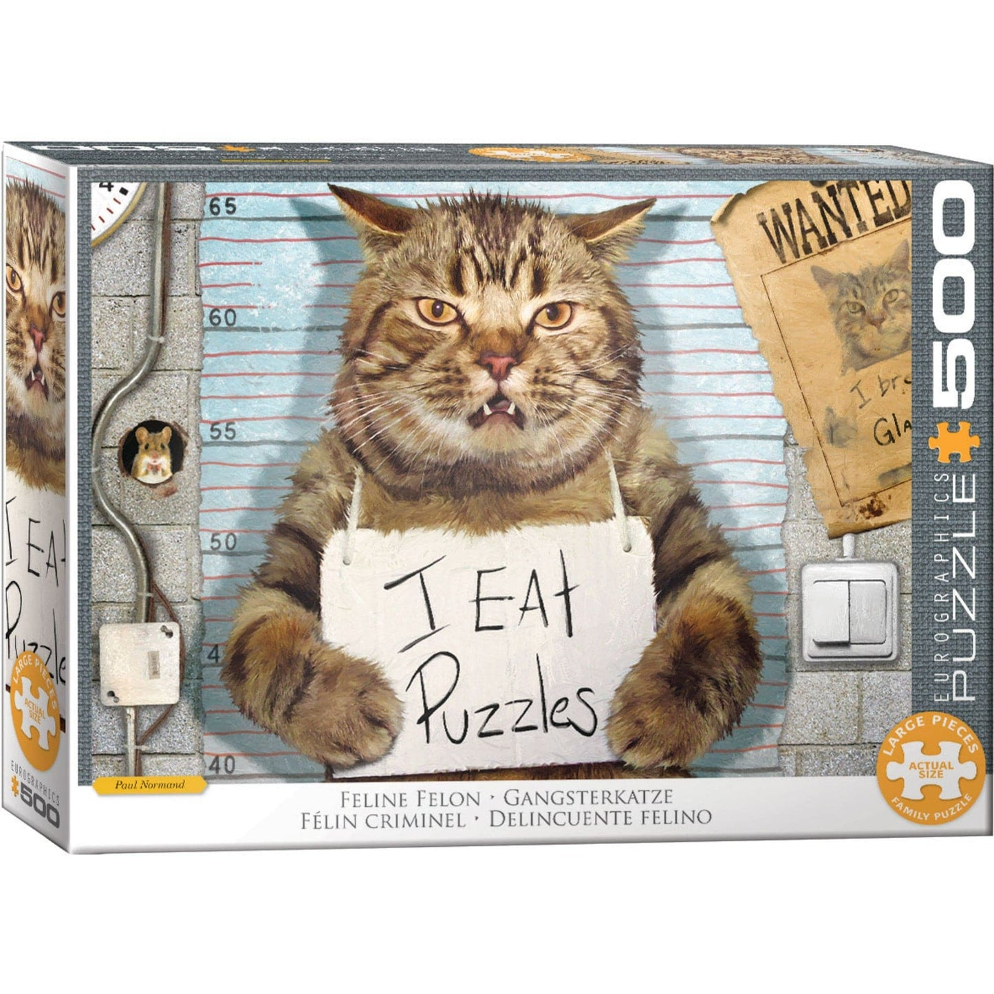 Toys 500 Piece Jigsaw Puzzle - Felony Cat by Paul Normand