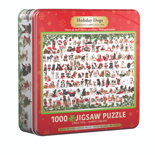 Toys Puzzle da 1000 Pezzi - Tin Box: Holiday Dogs Tin