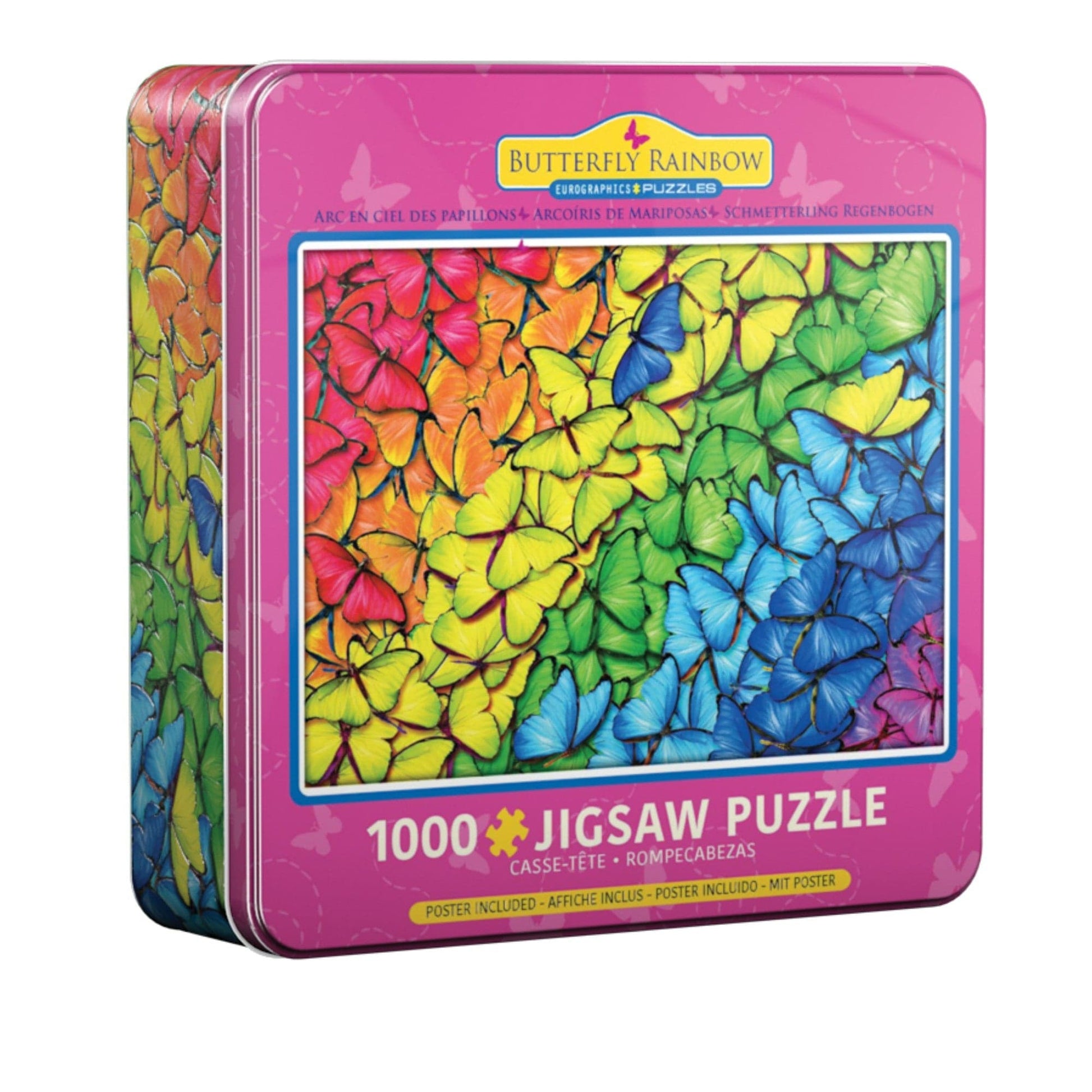 Toys Puzzle da 1000 Pezzi - Tin Box: Butterfly Rainbow Tin