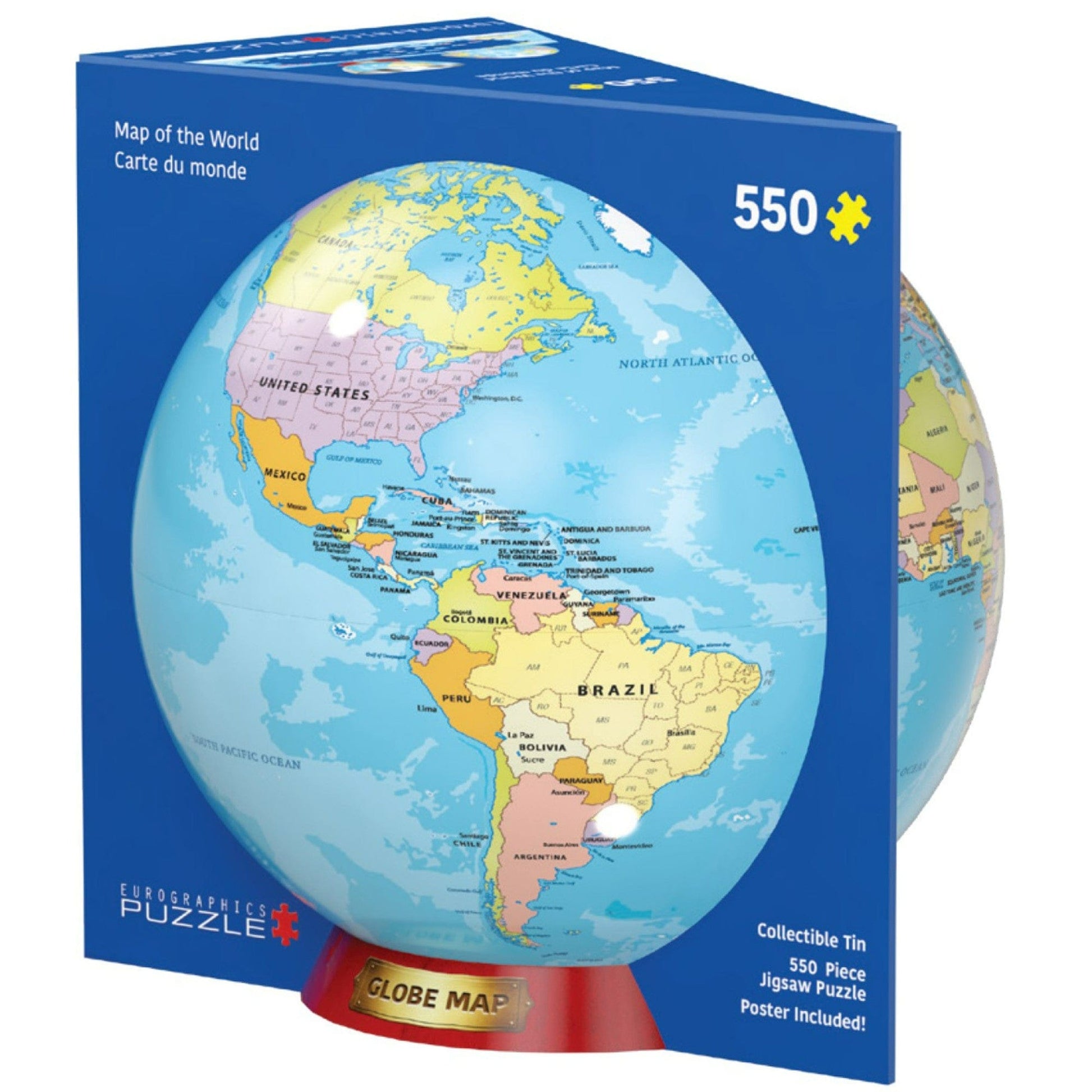 Toys Puzzle da 550 Pezzi - Tin Box: Map of the World Tin