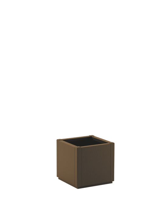Ethica square coffee-coloured planter, 36x36x35cm (H)