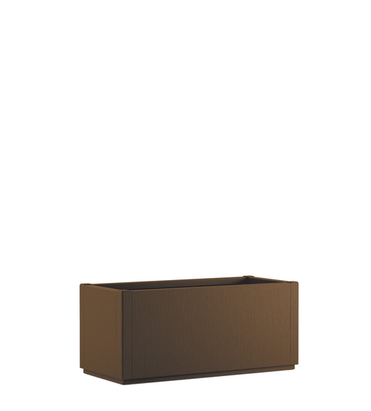 Ethica rectangular coffee-coloured planter, 80 x 36 x 35 cm
