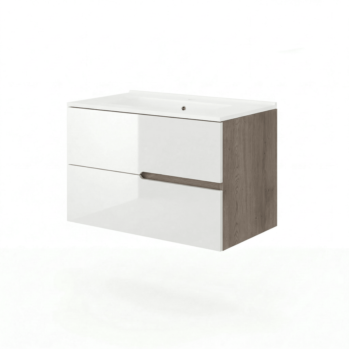 Mobile bagno new eva noce americano/bianco lucido 80 cm