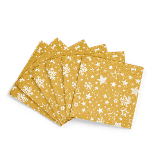 GOLDSTAR Set of 20 golden napkins, W 25 x L 25 cm