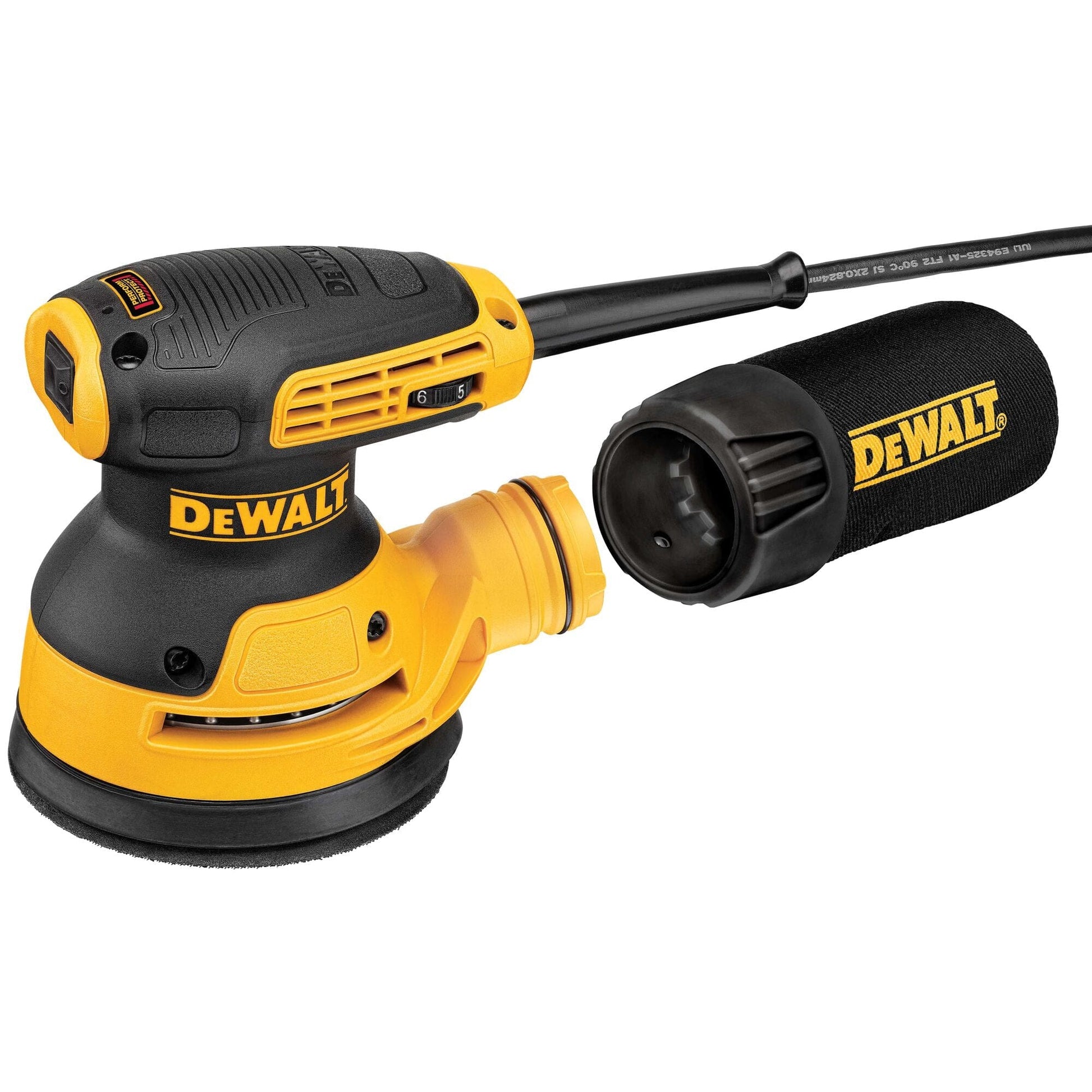 Bricocenter DEWALT 280W RANDOM ORBITAL SANDER, DIAM.125MM, WITH DUST EXTRACTION