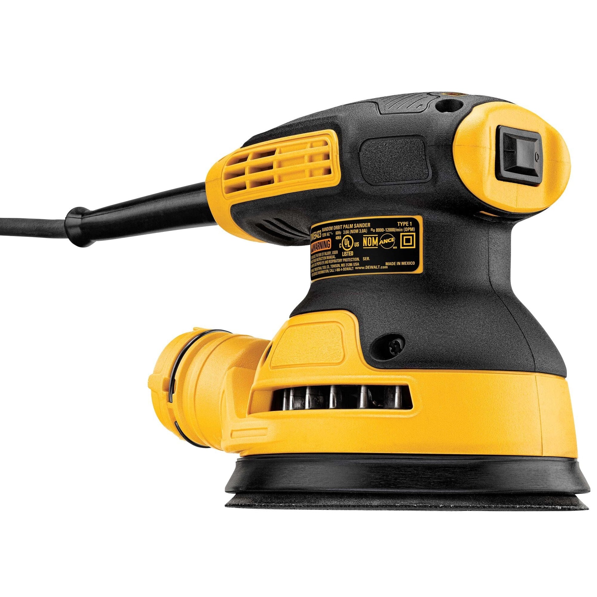 Bricocenter DEWALT 280W RANDOM ORBITAL SANDER, DIAM.125MM, WITH DUST EXTRACTION