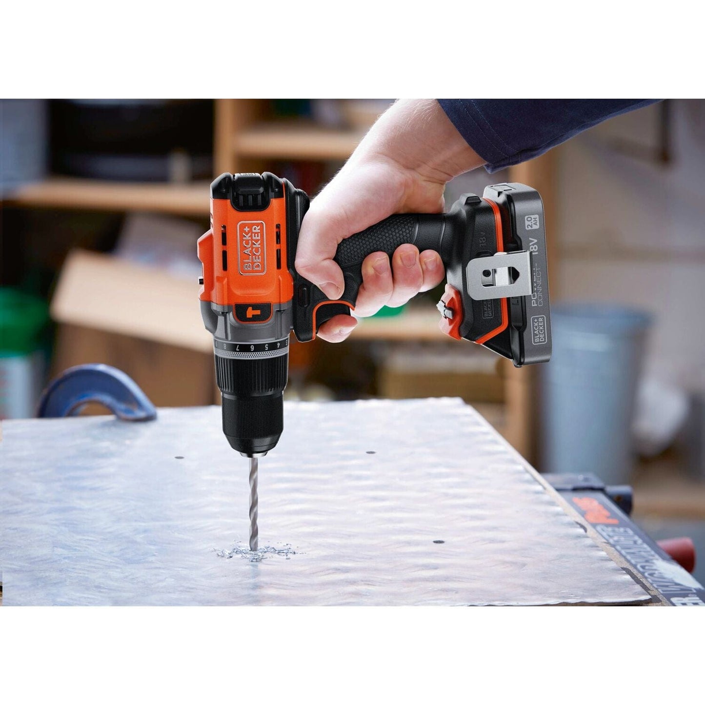 BLACK&DECKER 18V IMPACT DRILL, 2 2.0AH BATTERIES, CHARGER