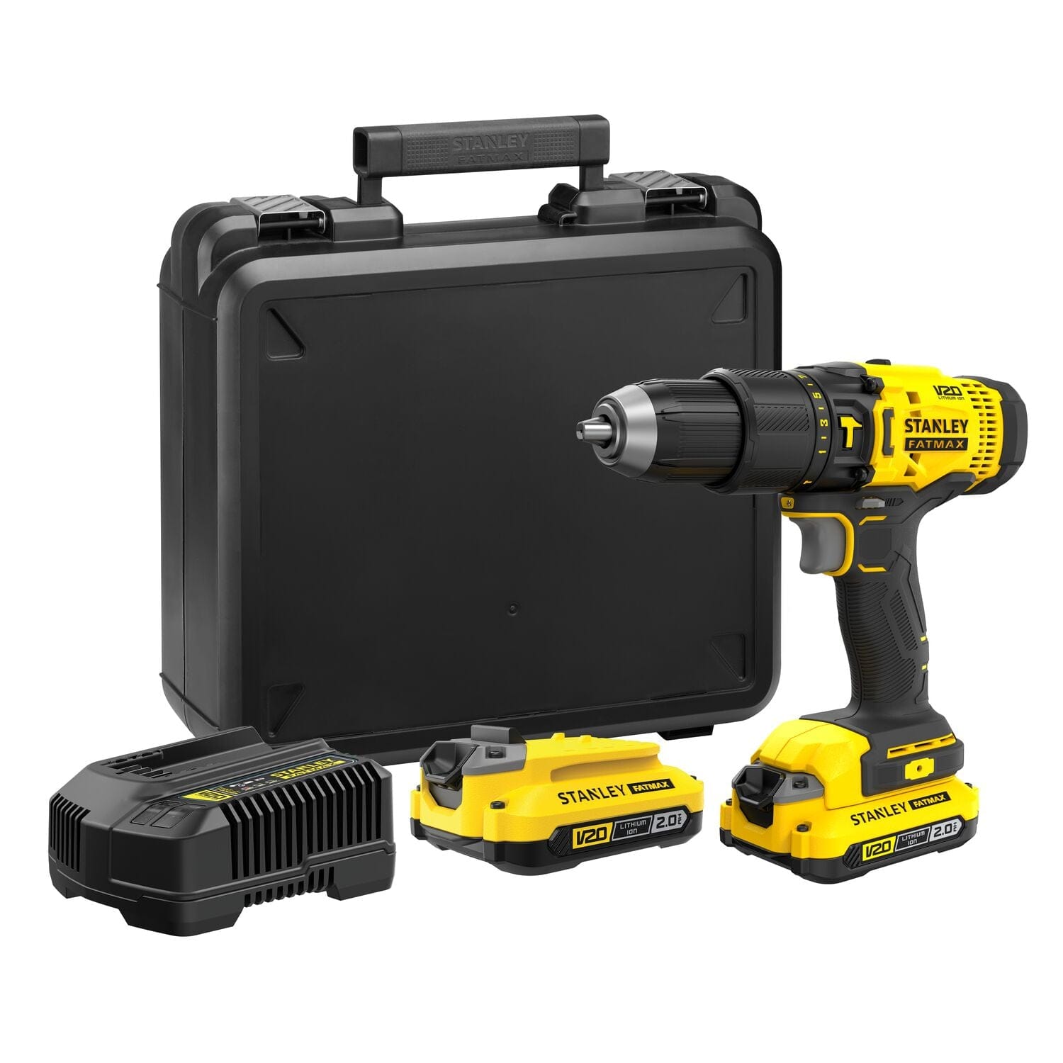 Bricocenter STANLEY FATMAX 20V IMPACT DRILL, 2 2.0AH BATTERIES, CHARGER