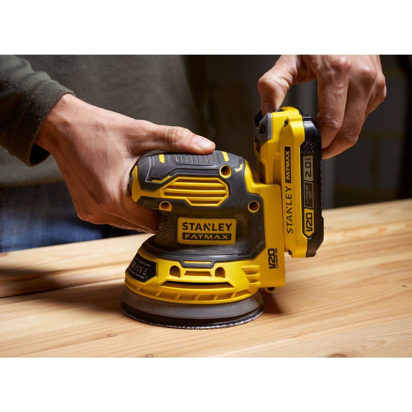 Bricocenter ROTO-ORBITAL SANDER V20 LITHIUM 18V STANLEY FATMAX, WITHOUT BATTERY AND CHARGER