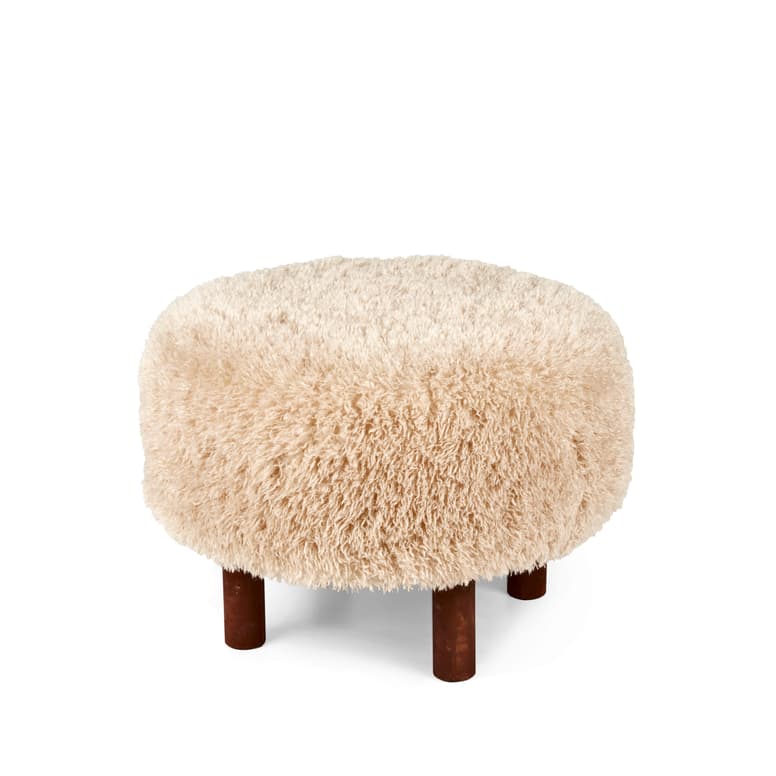 FUZZ Beige stool, H 33 cm - Ø 50 cm