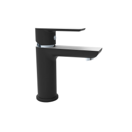 NENCY BASIN MIXER CHROME/BLACK RESP. WATER DRAIN CLICK CLACK