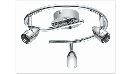 Bricocenter FARETTO PLAFONIERA BOMBER METALLO CROMO 3XGU10=42W