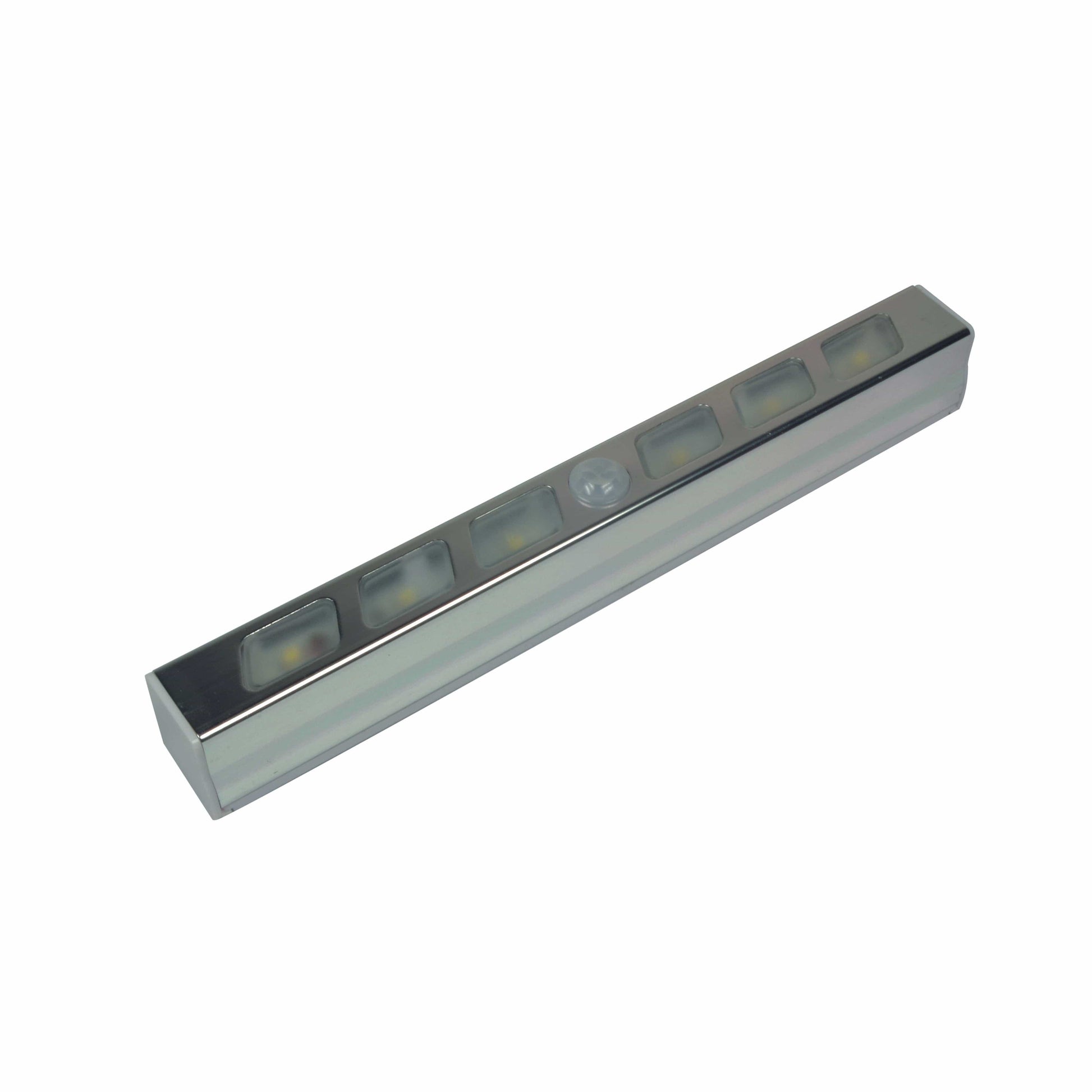 Bricocenter BARRA MERIDA 20 CM PLASTICA SILVER LED LUCE NATURALE CON BATTERIA CON SENSORE DI MOVIMENTO